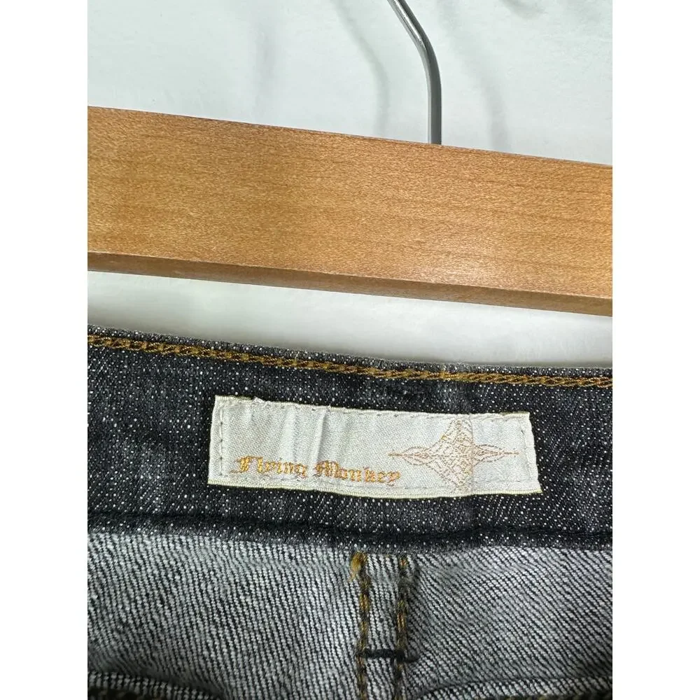 Flying Monkey Dark Wash Black Cotton Blend Denim Bootcut Jeans Women's Size 1 - Picture 5 of 9